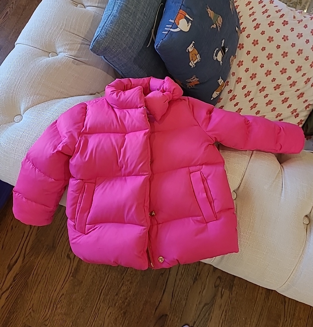 kate spade Hot Pink Puffer Jacket - Kids